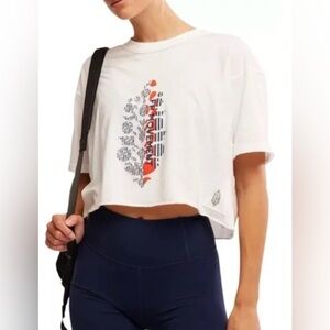 FREE PEOPLE FP MOVEMENT INSPIRE LOGO TSHIRT CROP XL NWT